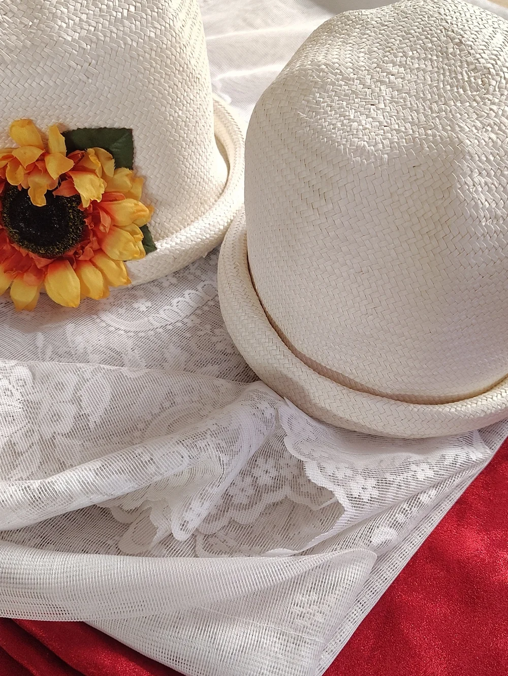 Cream Straw Sun Hat with Sunflower Accent - Women Accessories